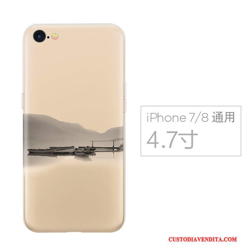 Custodia iPhone 7 Creativo Di Personalità Anti-caduta, Cover iPhone 7 Silicone Telefono Stile Cinese