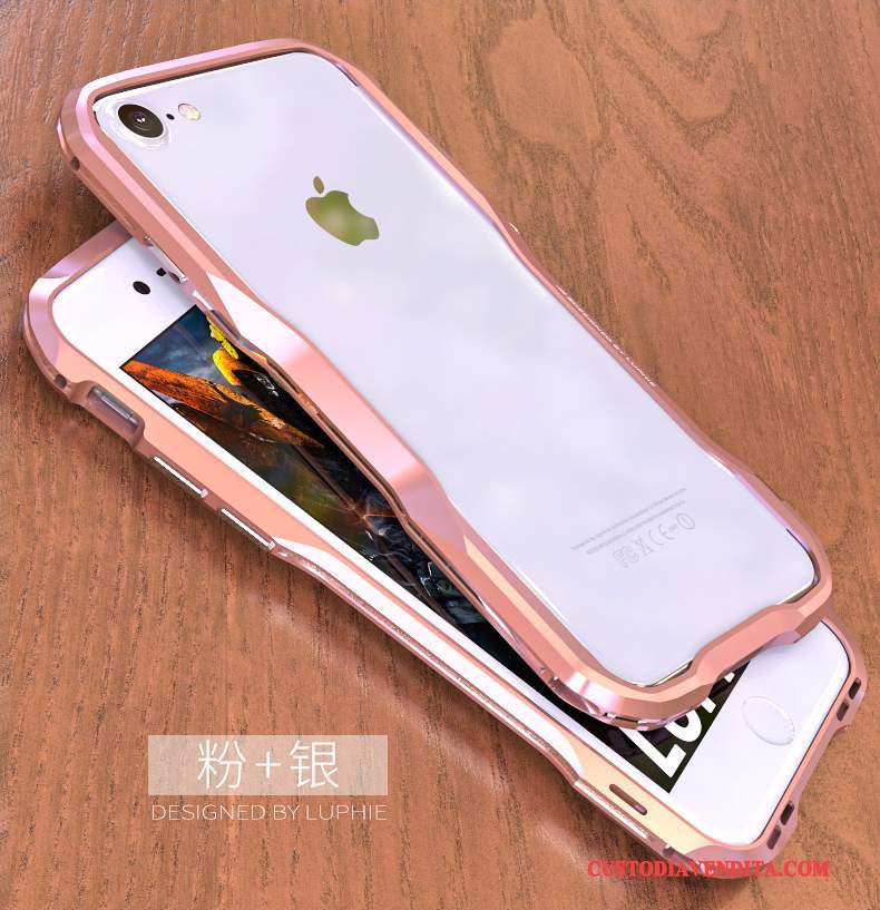 Custodia iPhone 7 Creativo Nuovo Metallo, Cover iPhone 7 Protezione Telefono Rosa