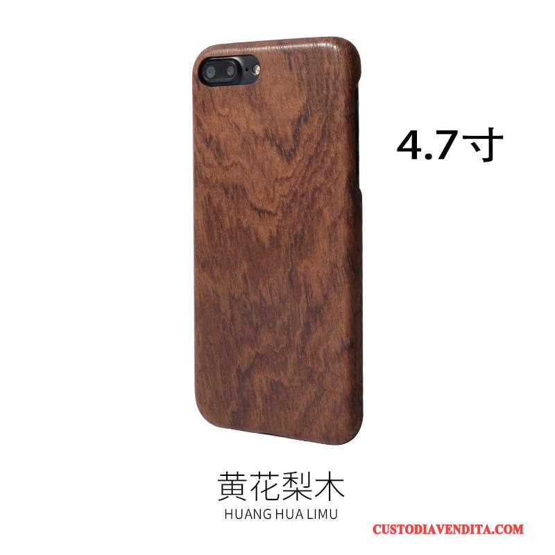 Custodia iPhone 7 Legno Massello Legnotelefono, Cover iPhone 7 Protezione Giallo Sentire