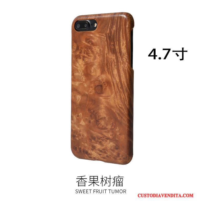 Custodia iPhone 7 Legno Massello Legnotelefono, Cover iPhone 7 Protezione Giallo Sentire