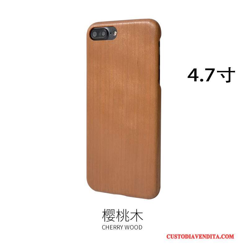 Custodia iPhone 7 Legno Massello Legnotelefono, Cover iPhone 7 Protezione Giallo Sentire