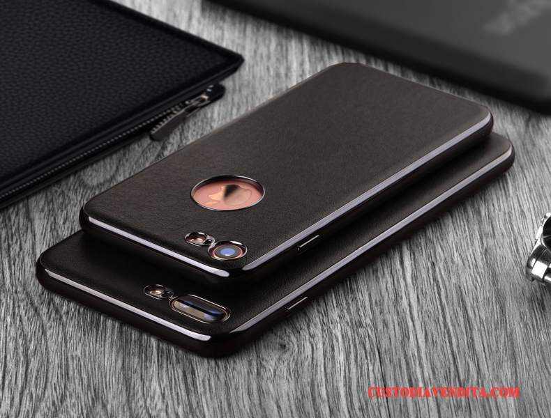 Custodia iPhone 7 Pelle Anti-caduta Nero, Cover iPhone 7 Creativo Lusso Nuovo