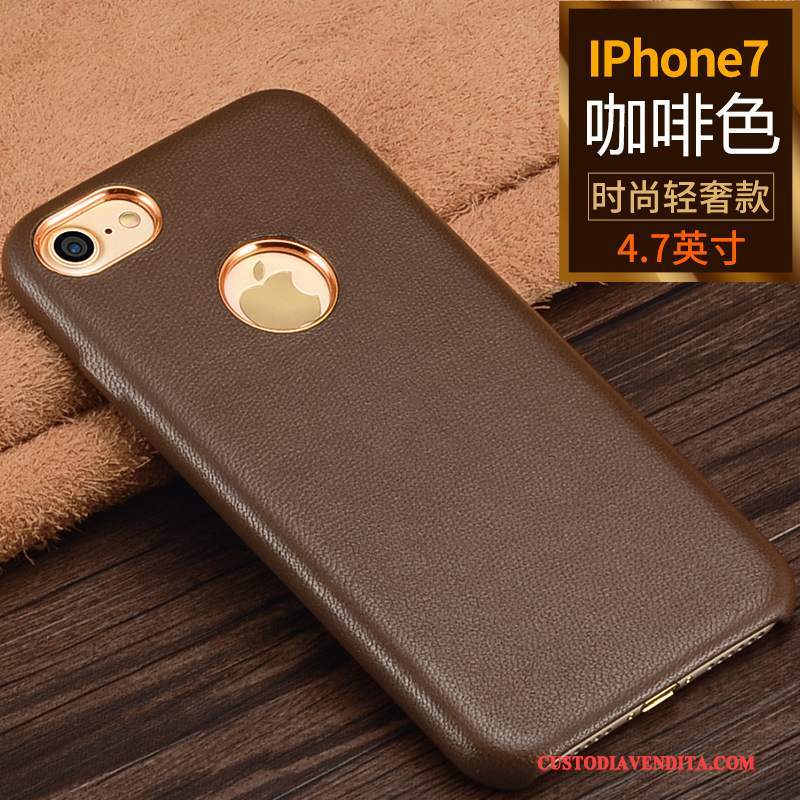 Custodia iPhone 7 Pelle Lusso Di Personalità, Cover iPhone 7 Marchio Di Tendenzatelefono