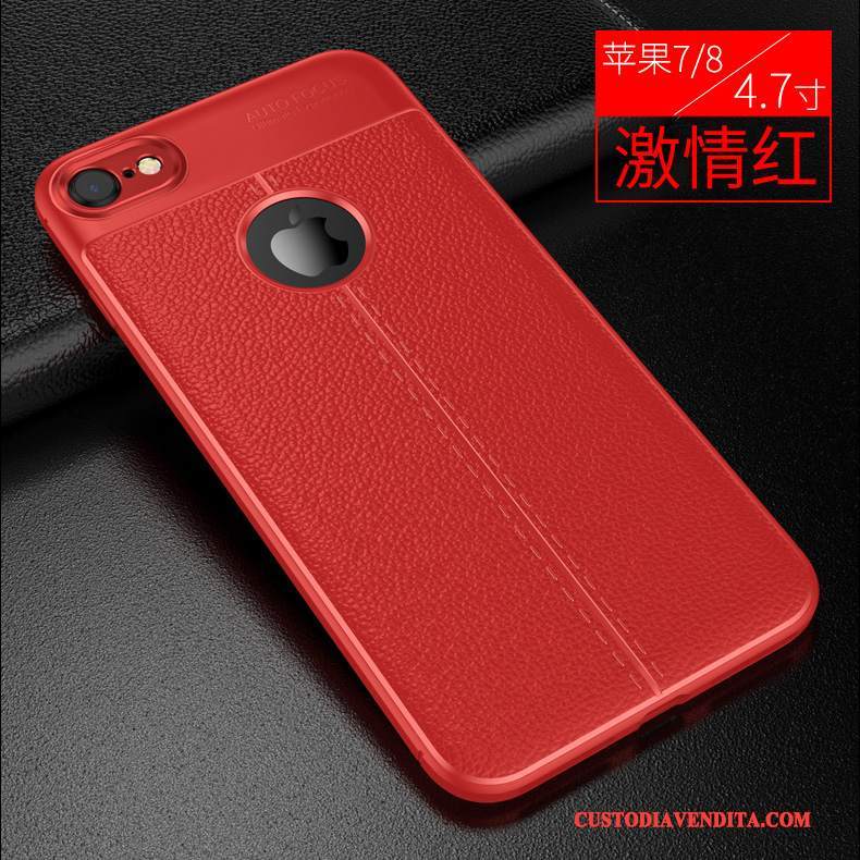 Custodia iPhone 7 Pelle Morbidotelefono, Cover iPhone 7 Silicone Rosso Tendenza