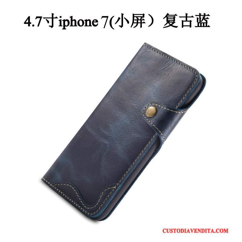 Custodia iPhone 7 Pelle Telefono Anti-caduta, Cover iPhone 7 Protezione Marrone