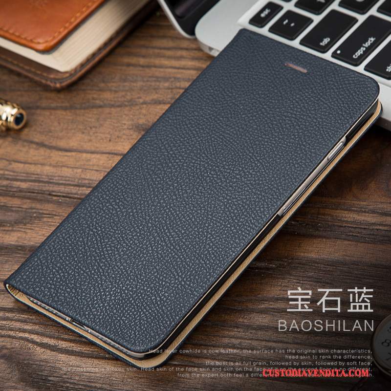 Custodia iPhone 7 Pelle Telefono Nero, Cover iPhone 7 Folio Nuovo