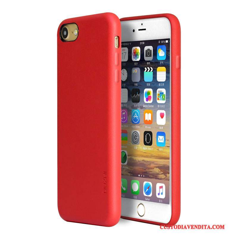 Custodia iPhone 7 Pelle Telefono Rosso, Cover iPhone 7 Marchio Di Tendenza Amanti