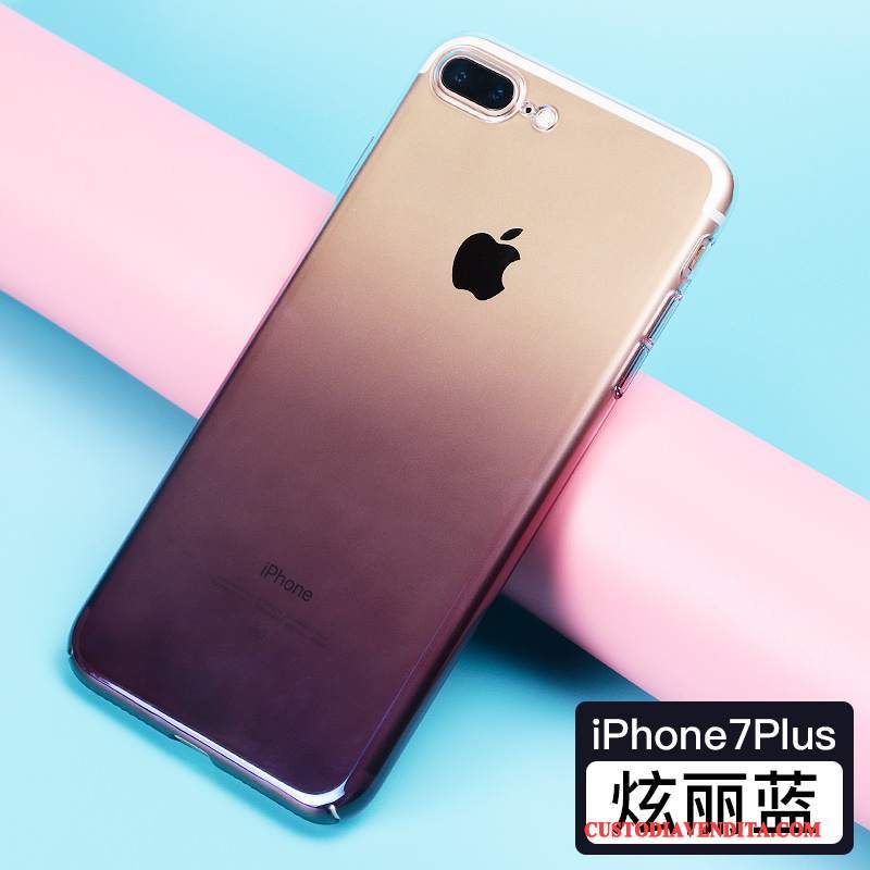 Custodia iPhone 7 Plus Blu Gradiente, Cover iPhone 7 Plus Placcatura Tendenza