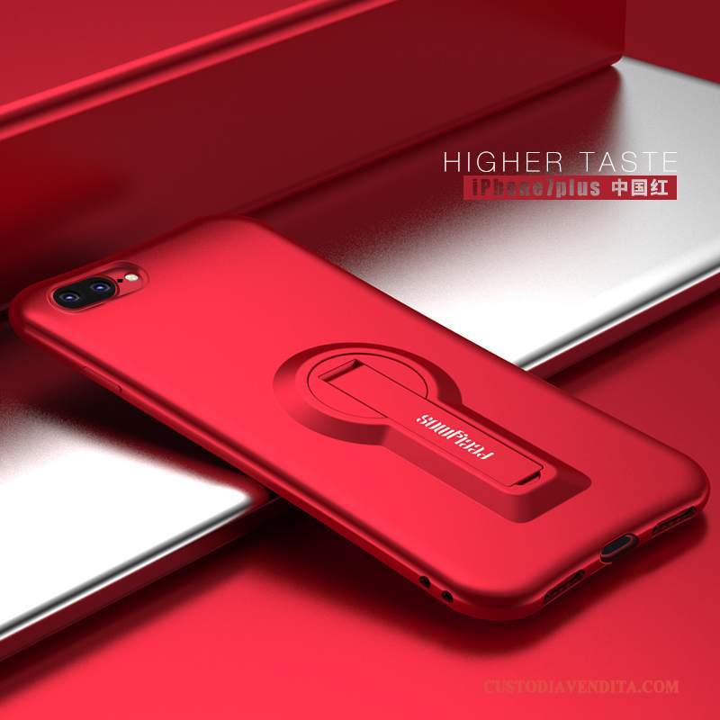 Custodia iPhone 7 Plus Colore Telefono Rosso, Cover iPhone 7 Plus Silicone Macchiati Tendenza