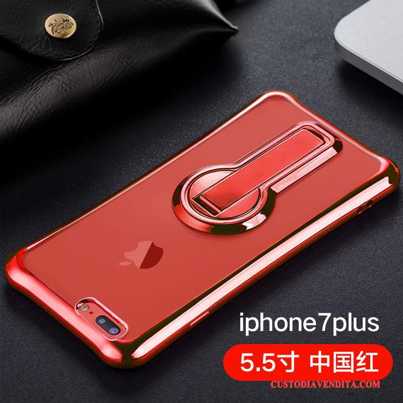 Custodia iPhone 7 Plus Colore Telefono Rosso, Cover iPhone 7 Plus Silicone Macchiati Tendenza