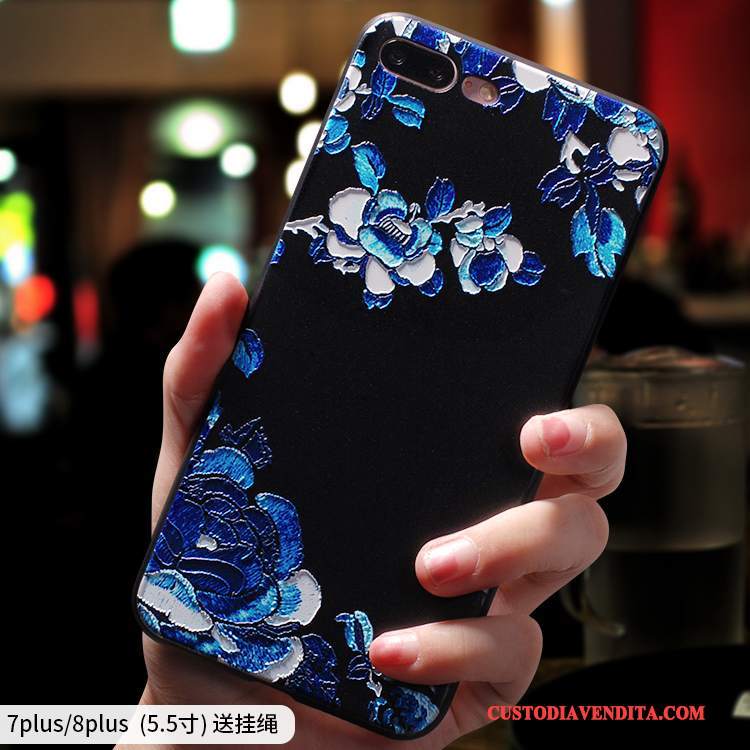 Custodia iPhone 7 Plus Creativo Blu Tutto Incluso, Cover iPhone 7 Plus Silicone Di Personalità Anti-caduta