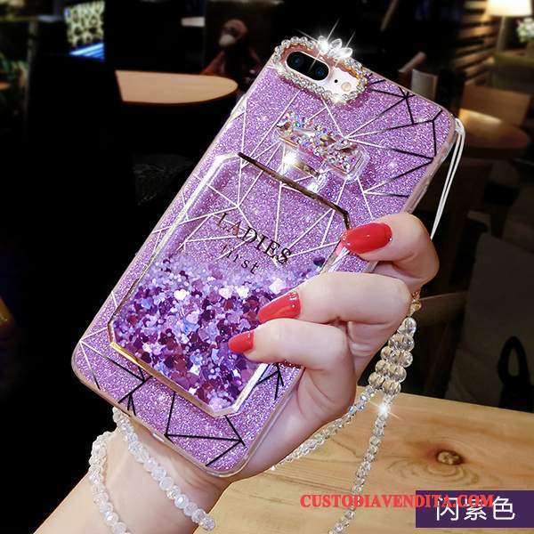 Custodia iPhone 7 Plus Creativo Di Personalità Tendenza, Cover iPhone 7 Plus Strass Telefono Porpora