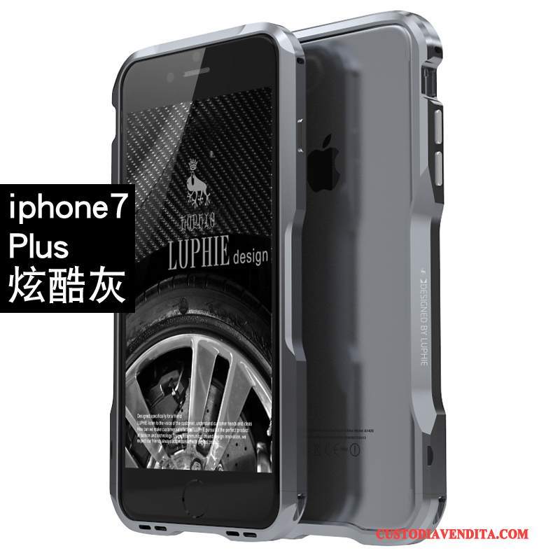 Custodia iPhone 7 Plus Creativo Metallotelefono, Cover iPhone 7 Plus Protezione Tendenza Anti-caduta