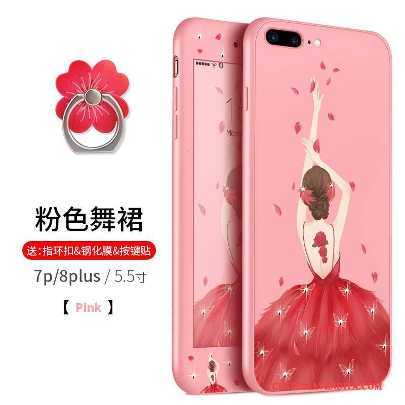 Custodia iPhone 7 Plus Creativo Morbido Ornamenti Appesi, Cover iPhone 7 Plus Silicone Anti-caduta Rosso