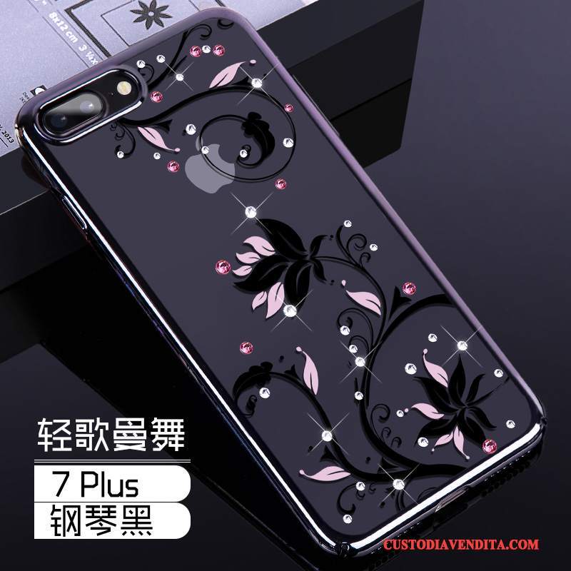 Custodia iPhone 7 Plus Creativo Nero Lusso, Cover iPhone 7 Plus Strass Tutto Inclusotelefono