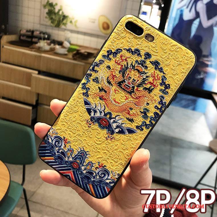 Custodia iPhone 7 Plus Creativo Nuovo Anti-caduta, Cover iPhone 7 Plus Protezione Dragotelefono