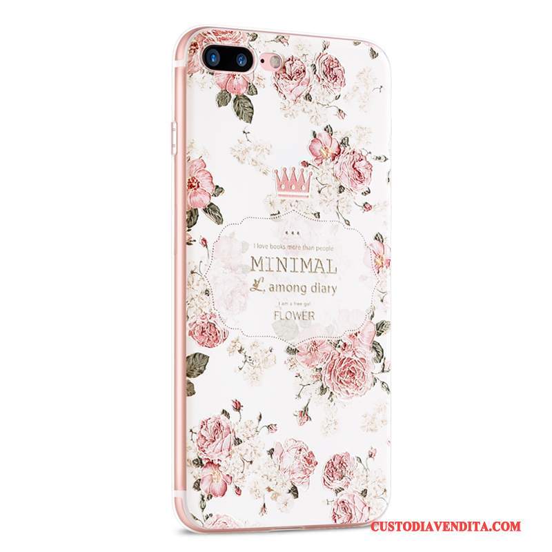 Custodia iPhone 7 Plus Creativo Rosa Di Personalità, Cover iPhone 7 Plus Silicone Nuovo Pu