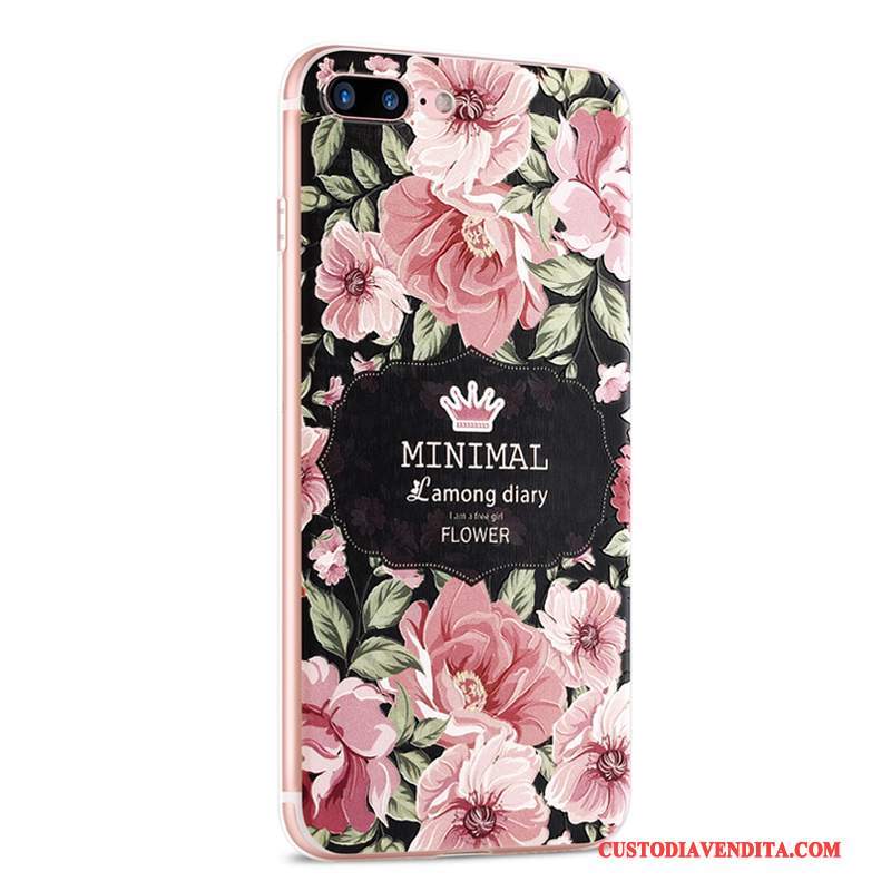 Custodia iPhone 7 Plus Creativo Rosa Di Personalità, Cover iPhone 7 Plus Silicone Nuovo Pu