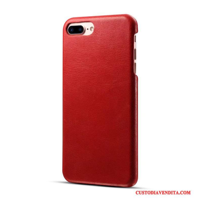 Custodia iPhone 7 Plus Pelle Affari Rosso, Cover iPhone 7 Plus Protezione Telefono Anti-caduta