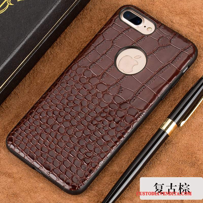 Custodia iPhone 7 Plus Protezione Tendenza Anti-caduta, Cover iPhone 7 Plus Pelle Telefono Elegante