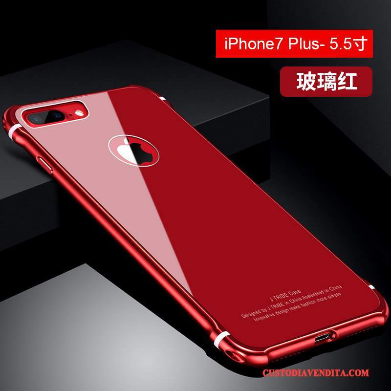 Custodia iPhone 7 Plus Rosso Marchio Di Tendenza, Cover iPhone 7 Plus Anti-cadutatelefono