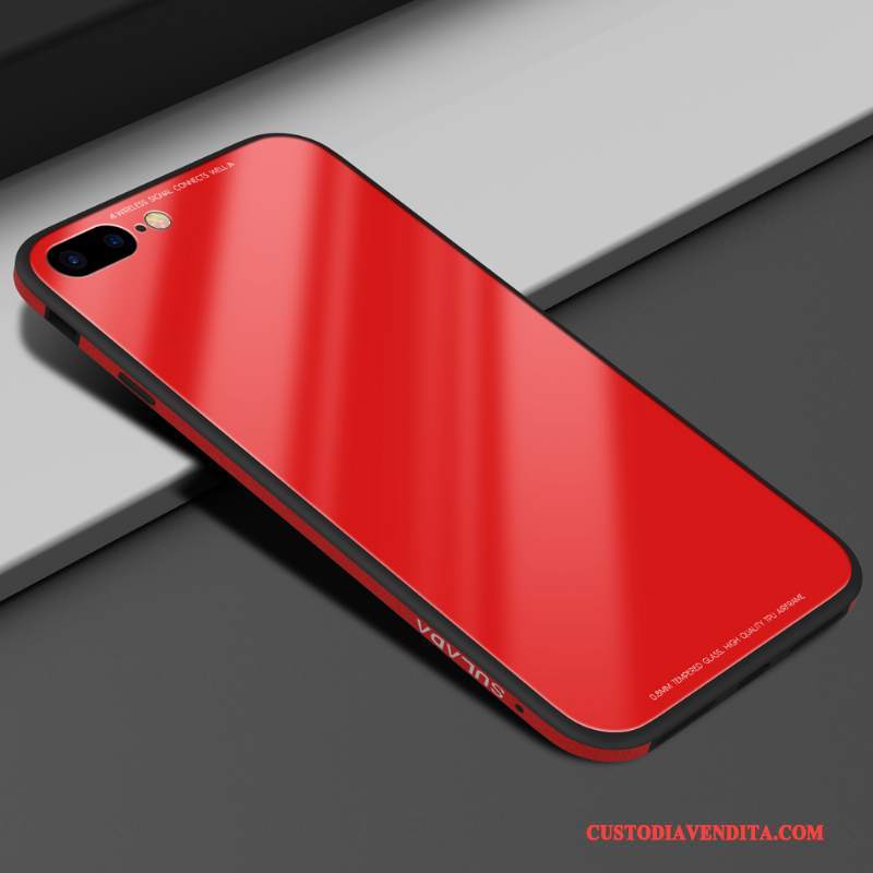 Custodia iPhone 7 Plus Silicone Anti-caduta Metallo, Cover iPhone 7 Plus Protezione Telefono Vetro