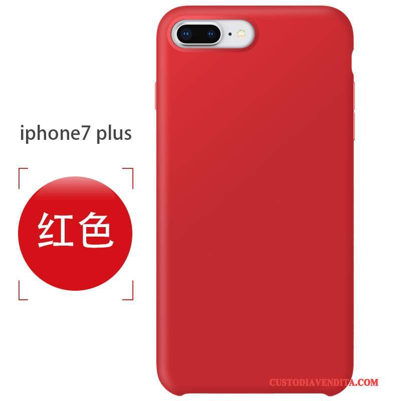 Custodia iPhone 7 Plus Silicone Anti-caduta Morbido, Cover iPhone 7 Plus Telefono Rosso