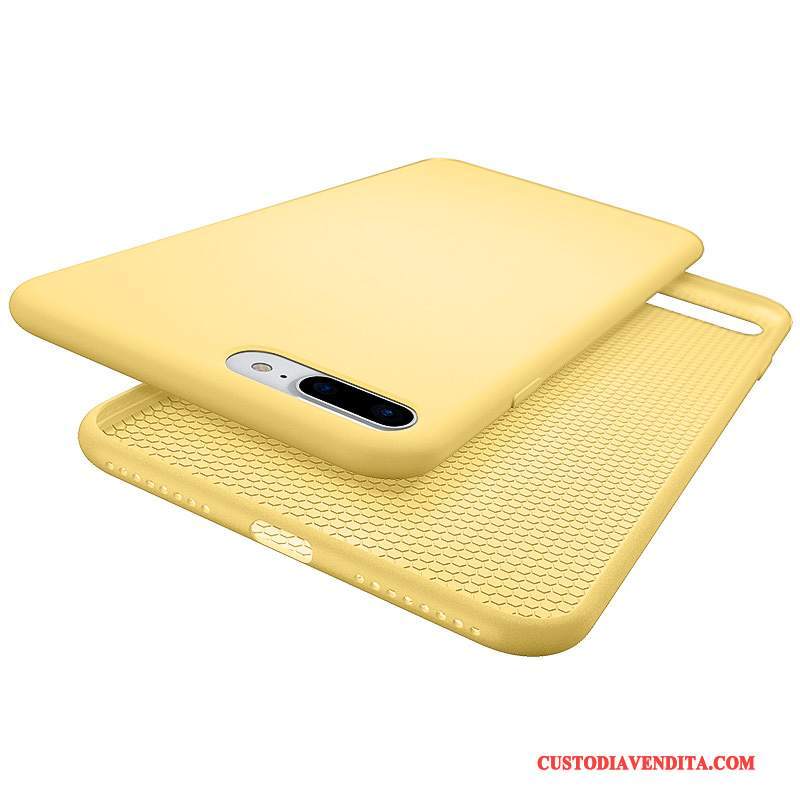 Custodia iPhone 7 Plus Silicone Morbidotelefono, Cover iPhone 7 Plus Giallo Anti-caduta