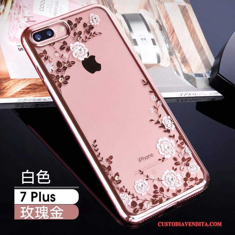 Custodia iPhone 7 Plus Strass Anti-cadutatelefono, Cover iPhone 7 Plus Tutto Incluso Lusso