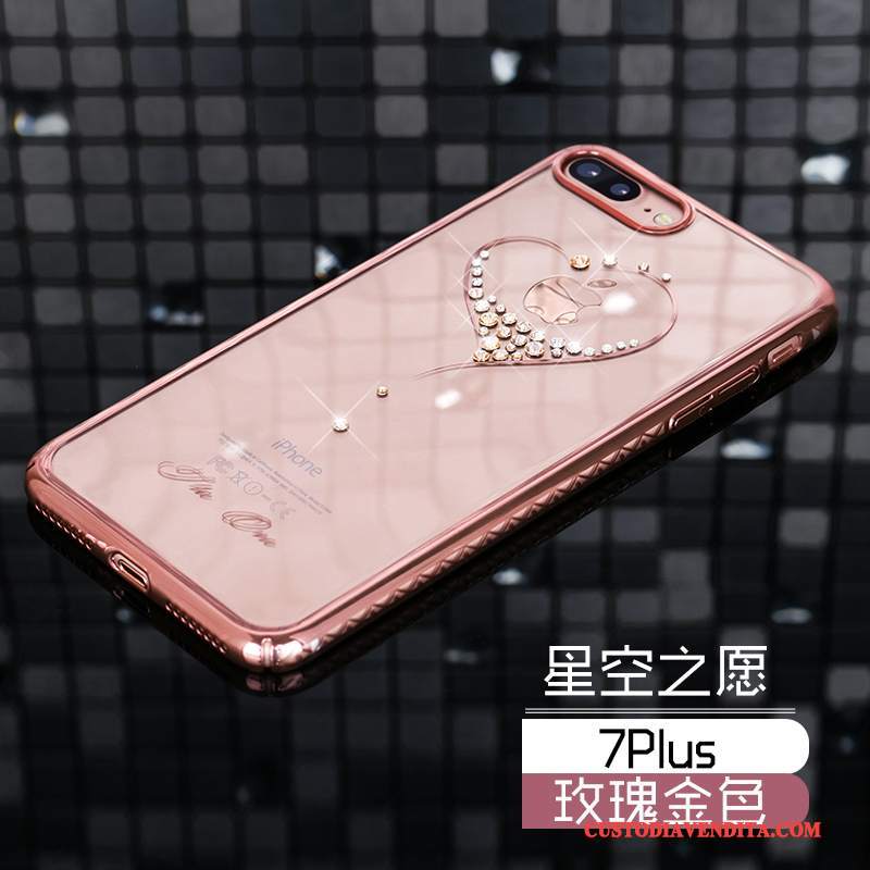 Custodia iPhone 7 Plus Strass Anti-cadutatelefono, Cover iPhone 7 Plus Tutto Incluso Lusso