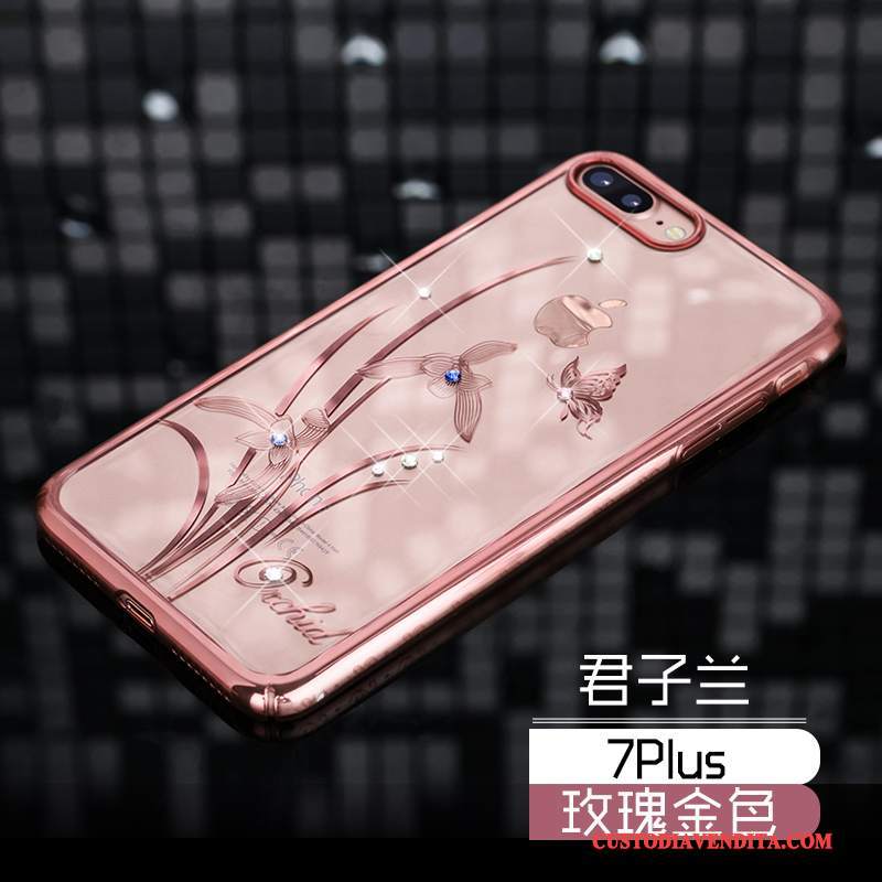 Custodia iPhone 7 Plus Strass Anti-cadutatelefono, Cover iPhone 7 Plus Tutto Incluso Lusso