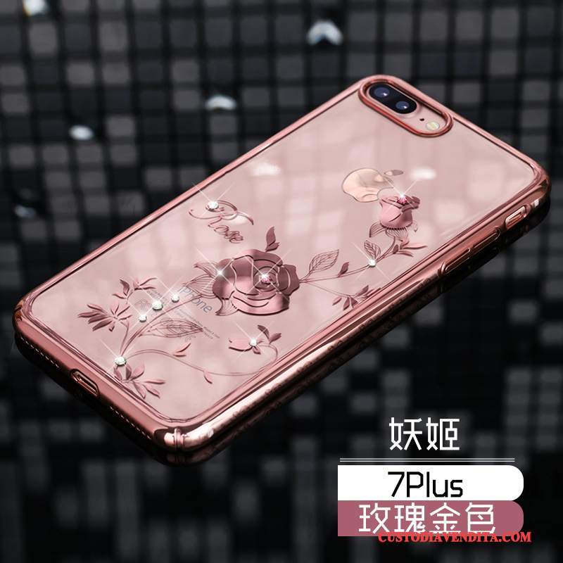 Custodia iPhone 7 Plus Strass Anti-cadutatelefono, Cover iPhone 7 Plus Tutto Incluso Lusso