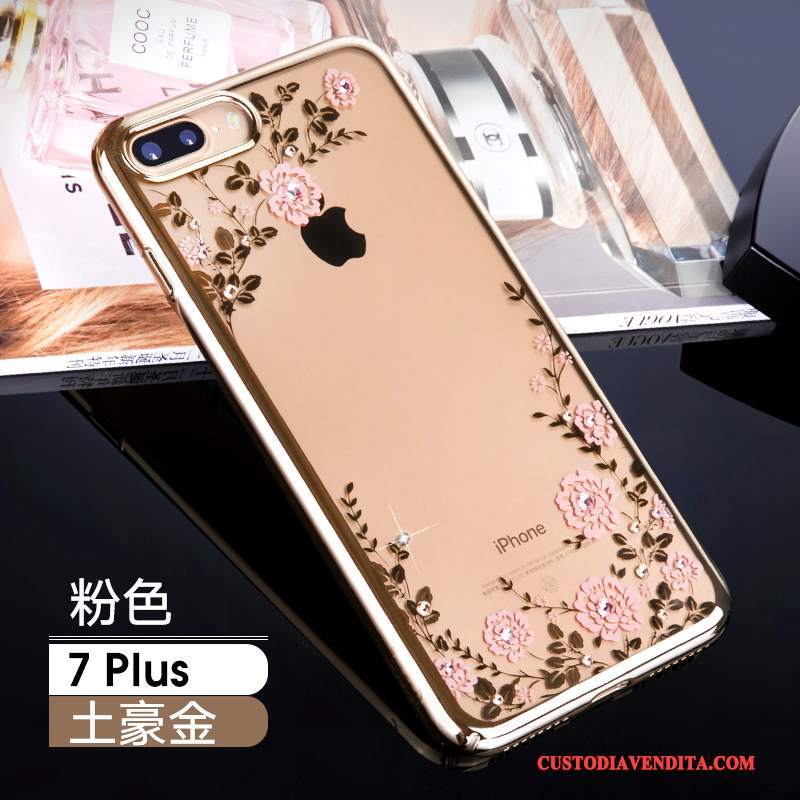 Custodia iPhone 7 Plus Strass Anti-cadutatelefono, Cover iPhone 7 Plus Tutto Incluso Lusso