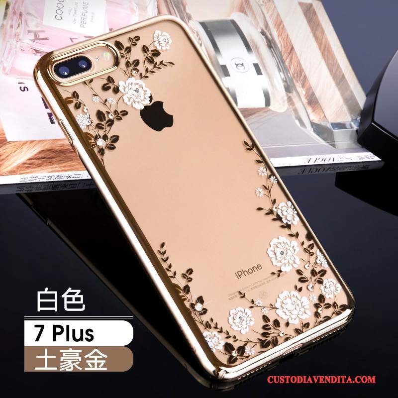 Custodia iPhone 7 Plus Strass Anti-cadutatelefono, Cover iPhone 7 Plus Tutto Incluso Lusso