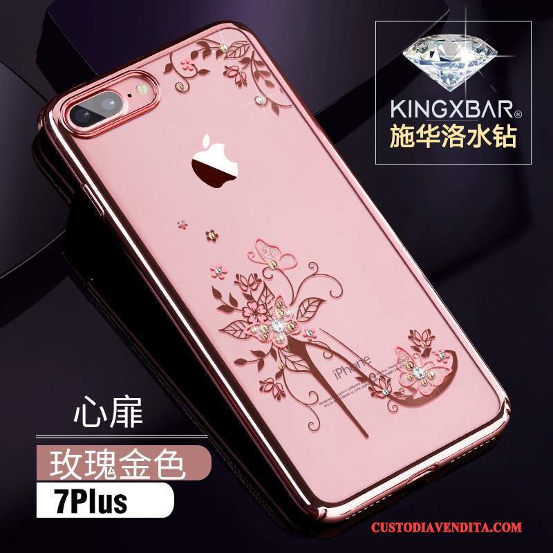 Custodia iPhone 7 Plus Strass Lusso Marchio Di Tendenza, Cover iPhone 7 Plus Telefono Elegante