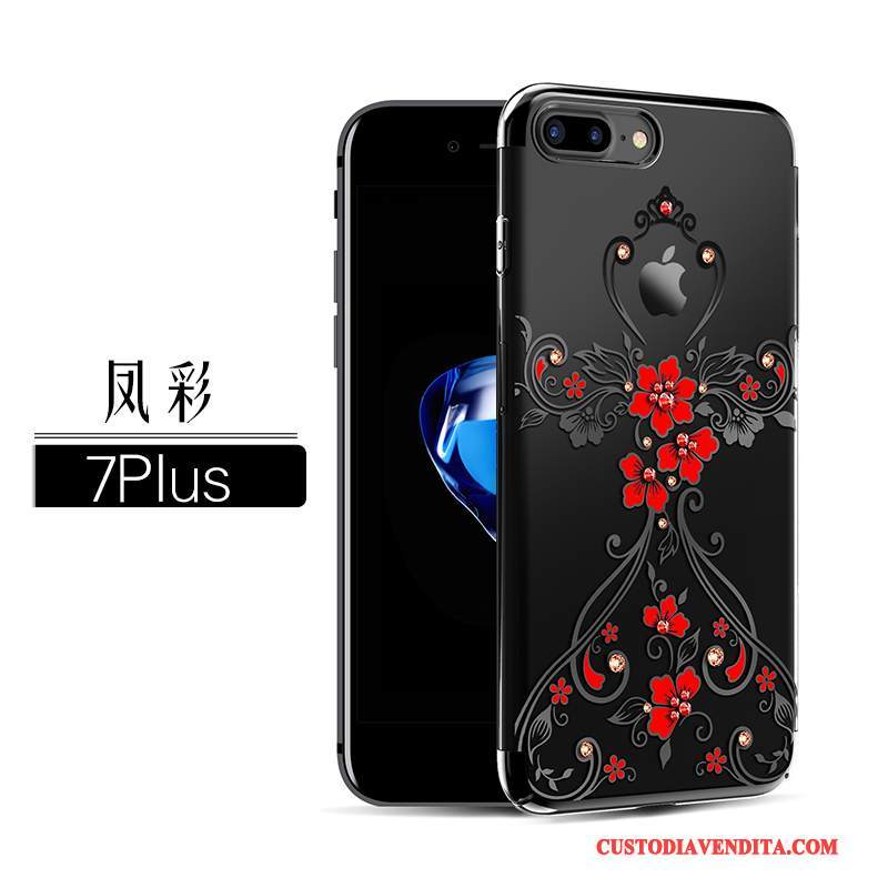 Custodia iPhone 7 Plus Strass Tendenza Trasparente, Cover iPhone 7 Plus Protezione Tutto Inclusotelefono