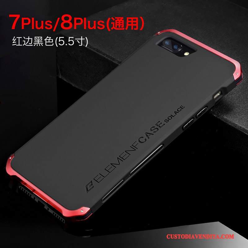 Custodia iPhone 7 Plus Tendenza Anti-caduta, Cover iPhone 7 Plus Nero Telaio