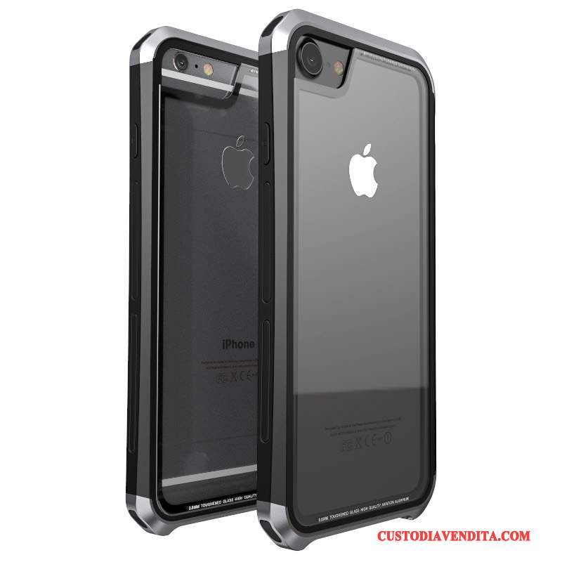 Custodia iPhone 7 Plus Tutto Incluso Trasparente, Cover iPhone 7 Plus Metallo Porpora