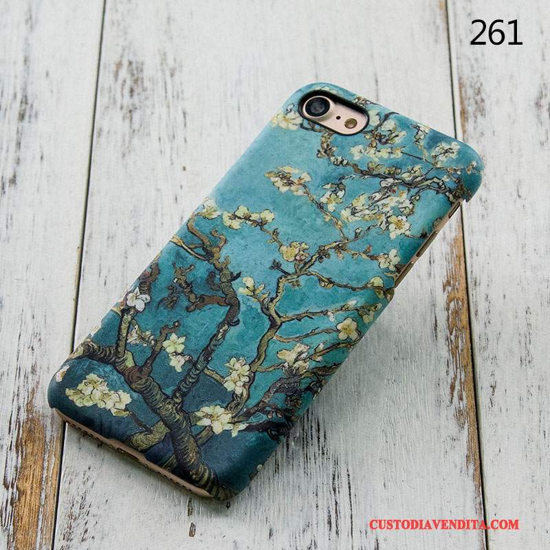 Custodia iPhone 7 Protezione Difficile Macchiati, Cover iPhone 7 Telefono Blu