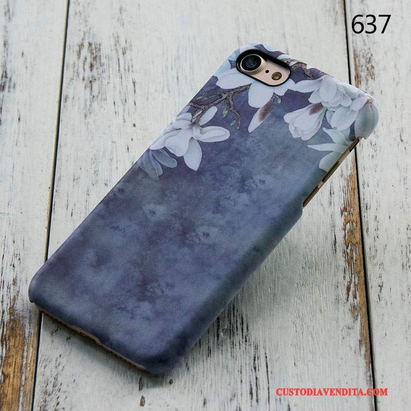 Custodia iPhone 7 Protezione Difficile Macchiati, Cover iPhone 7 Telefono Blu