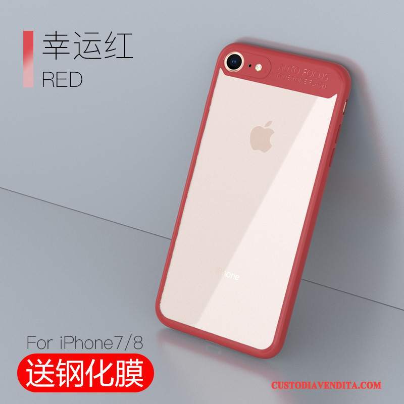 Custodia iPhone 7 Rosso Tendenza, Cover iPhone 7 Tutto Incluso Anti-caduta