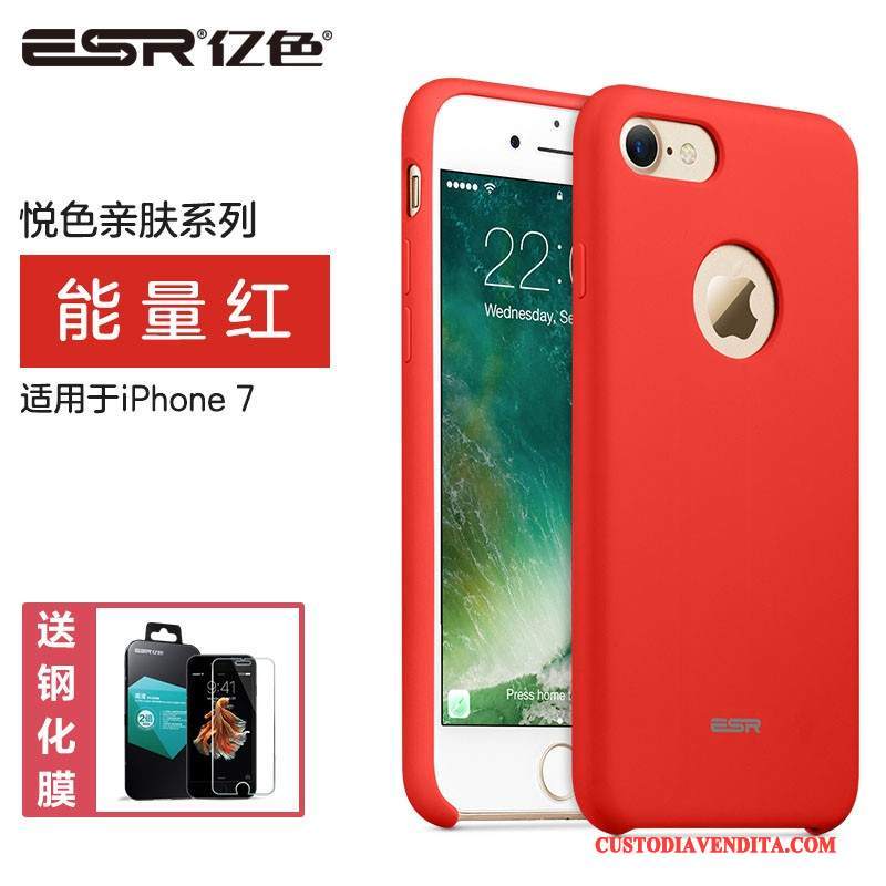 Custodia iPhone 7 Silicone Rosso Nuovo, Cover iPhone 7 Protezione Anti-cadutatelefono