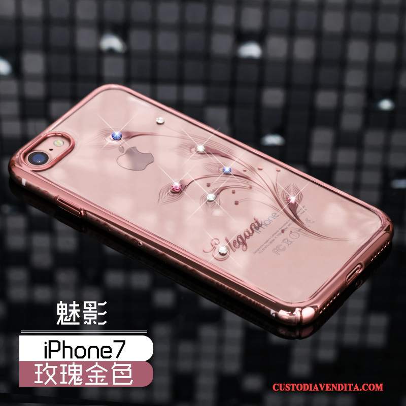 Custodia iPhone 7 Strass Telefono Rosa, Cover iPhone 7 Lusso Nuovo