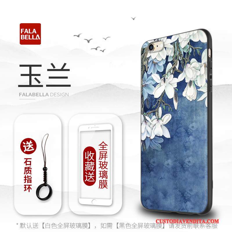 Custodia iPhone 8 Creativo Anti-caduta Marchio Di Tendenza, Cover iPhone 8 Silicone Nuovo Blu