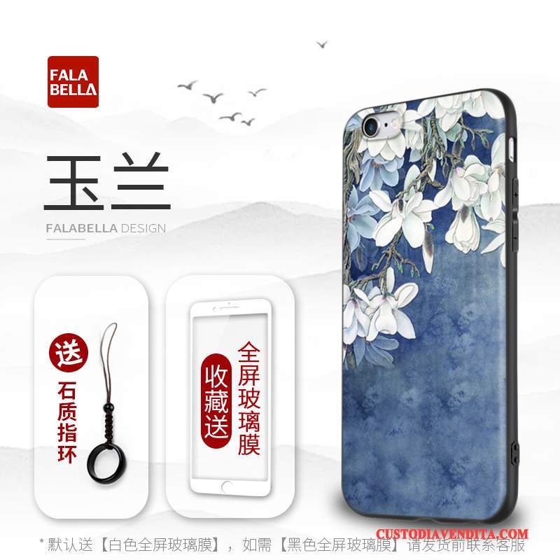 Custodia iPhone 8 Creativo Anti-caduta Marchio Di Tendenza, Cover iPhone 8 Silicone Nuovo Blu