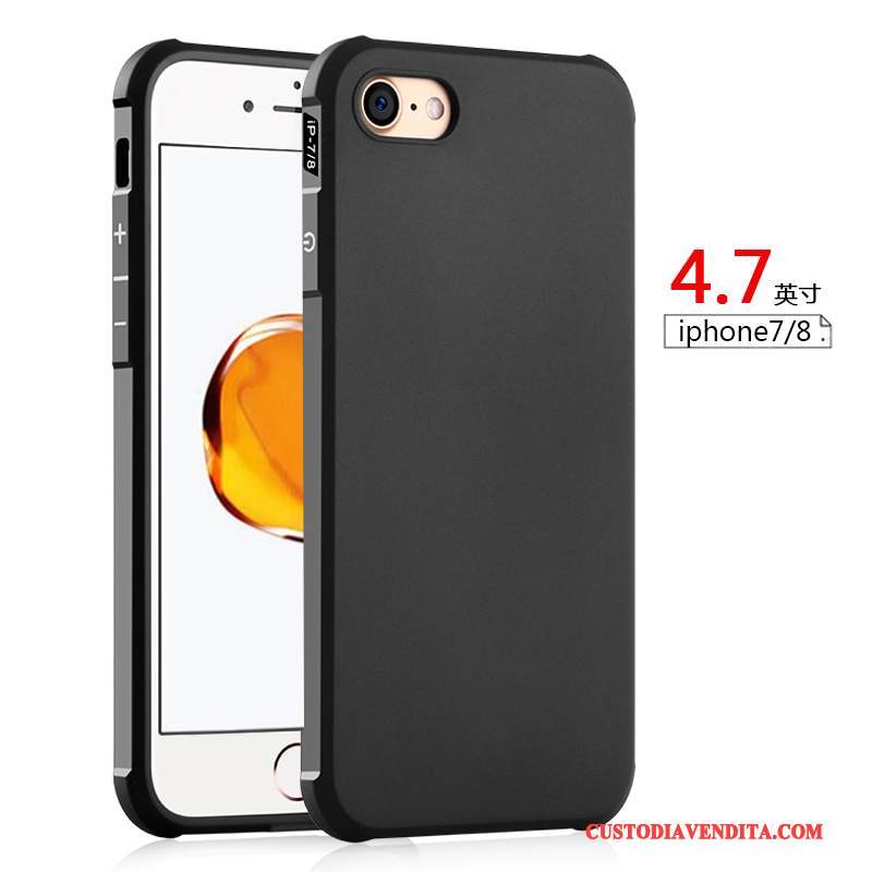 Custodia iPhone 8 Creativo Anti-cadutatelefono, Cover iPhone 8 Protezione Nero Tendenza