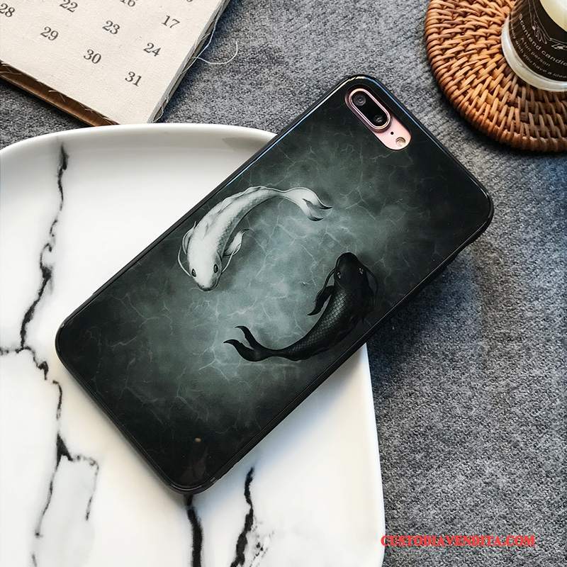 Custodia iPhone 8 Creativo Bianco Tutto Incluso, Cover iPhone 8 Protezione Telefono Nero