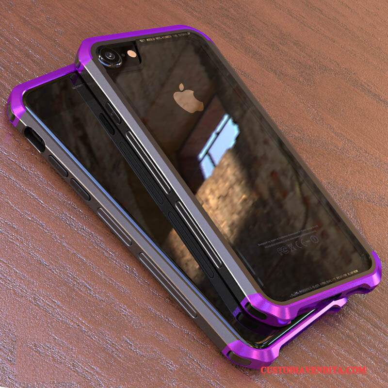 Custodia iPhone 8 Creativo Metallo Anti-caduta, Cover iPhone 8 Protezione Rossotelefono