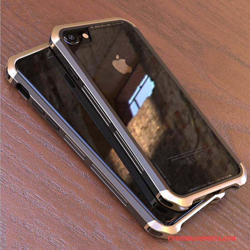 Custodia iPhone 8 Creativo Metallo Anti-caduta, Cover iPhone 8 Protezione Rossotelefono