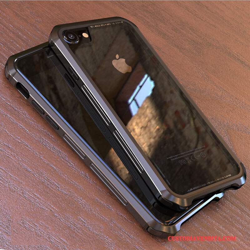 Custodia iPhone 8 Creativo Metallo Anti-caduta, Cover iPhone 8 Protezione Rossotelefono